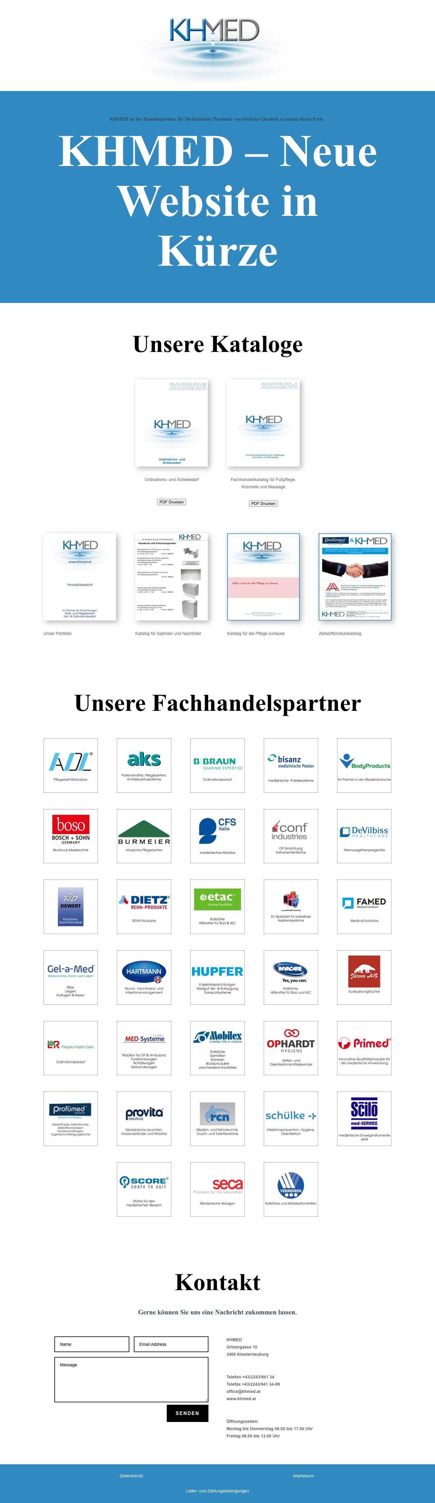 KHMED | Ihr Handelspartner für Medizinische Produkte von höchster Qualität zu einem fairen Preis. - Full Screenshot