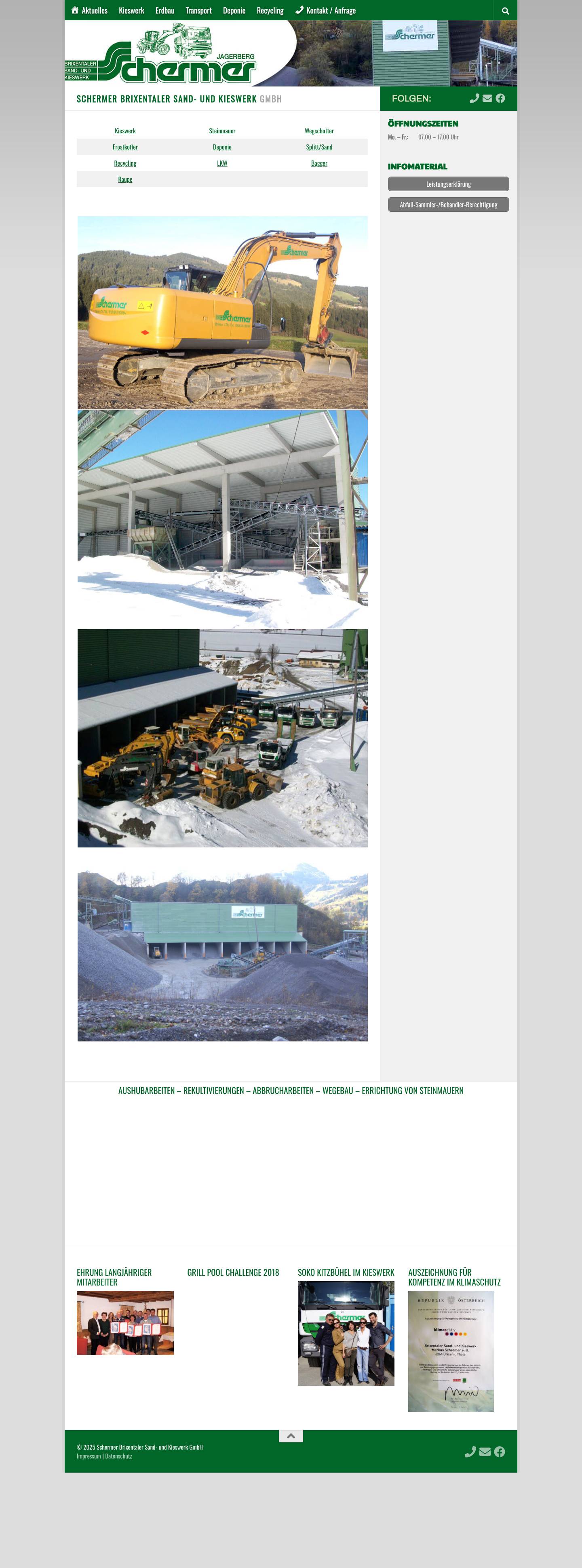 Schermer Brixentaler Sand- und Kieswerk GmbH - Full Screenshot