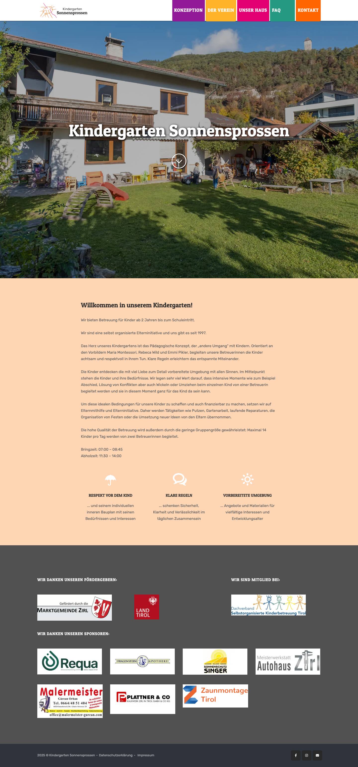 Willkommen - Kindergarten Sonnensprossen - Full Screenshot