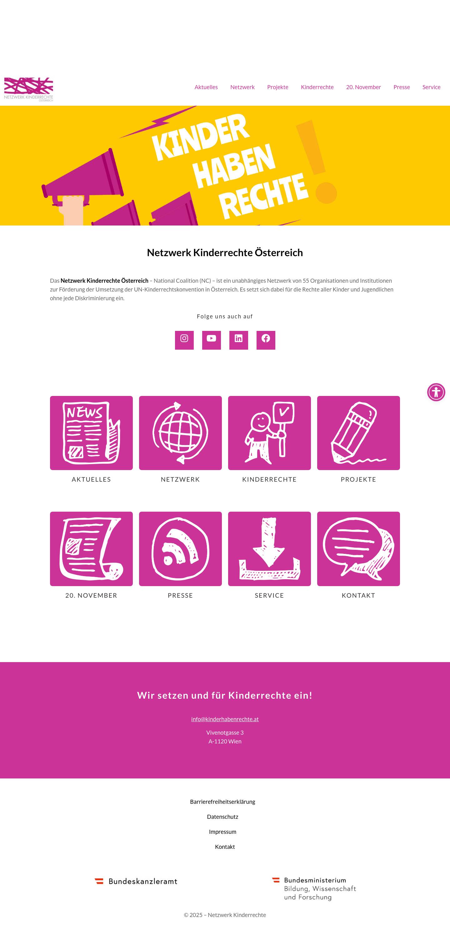 Home - Kinder haben Rechte - Full Screenshot