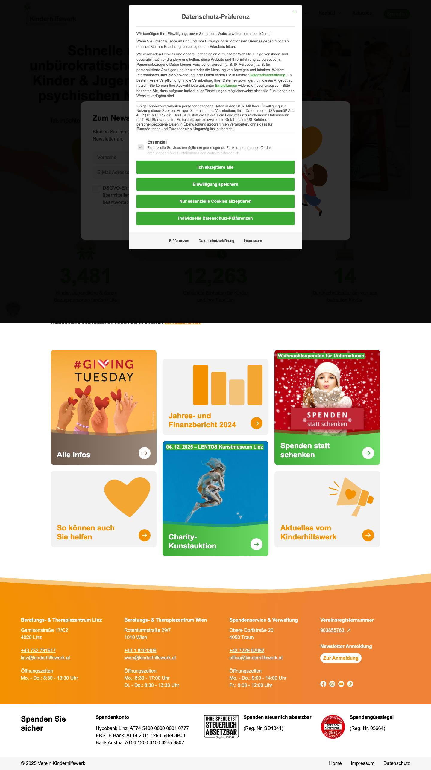 Kinderhilfswerk - Gemeinsam mehr bewirken - Full Screenshot