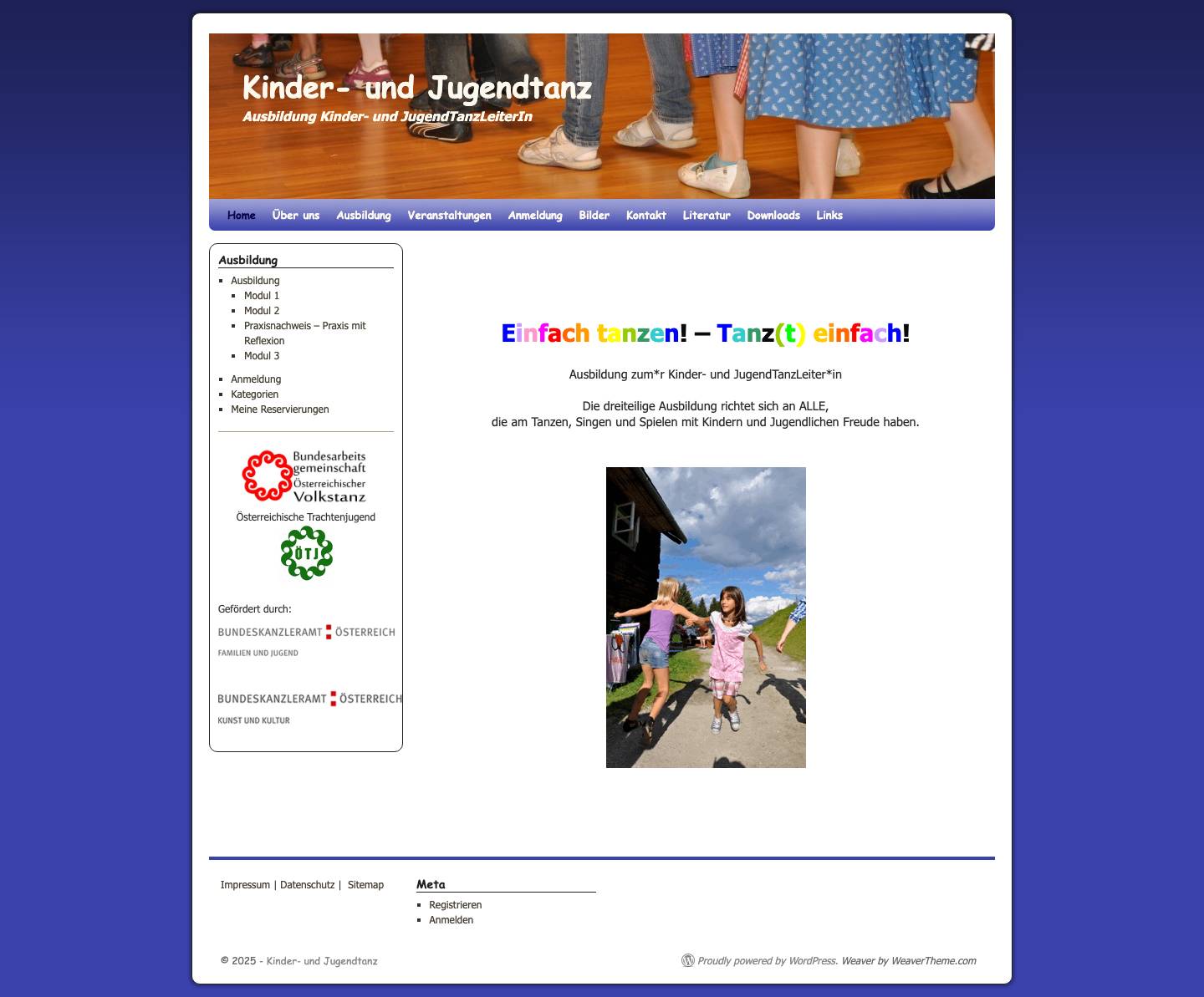 Kinder- und Jugendtanz | Ausbildung Kinder- und JugendTanzLeiterIn - Full Screenshot
