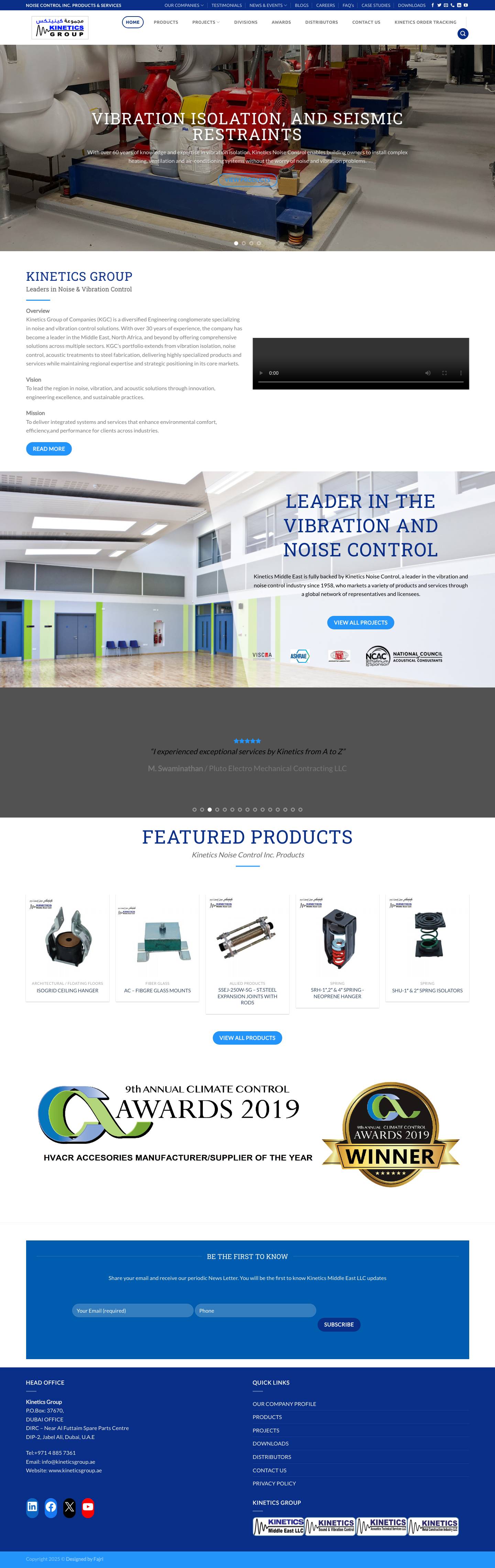 Kinetics – NOISE CONTROL INC. PRODUCTS & SERVICES - Full Screenshot