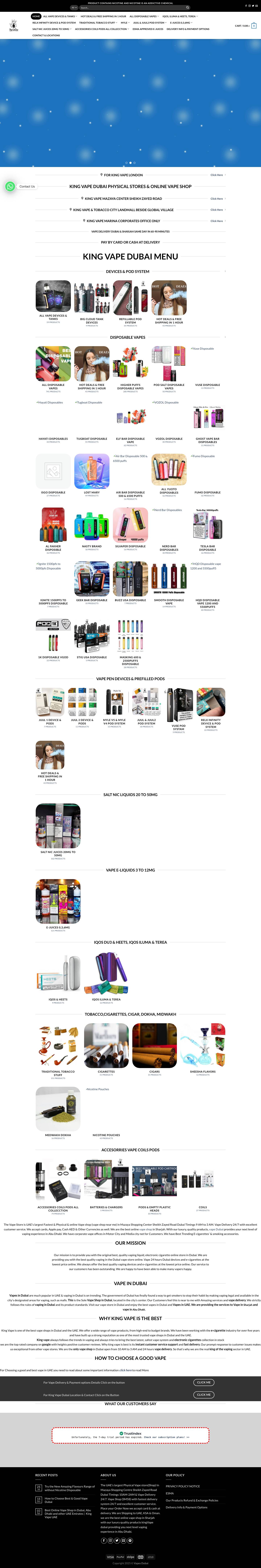 Dubai Vape Store online Electronic vaping king Device - King Vape Dubai - Full Screenshot