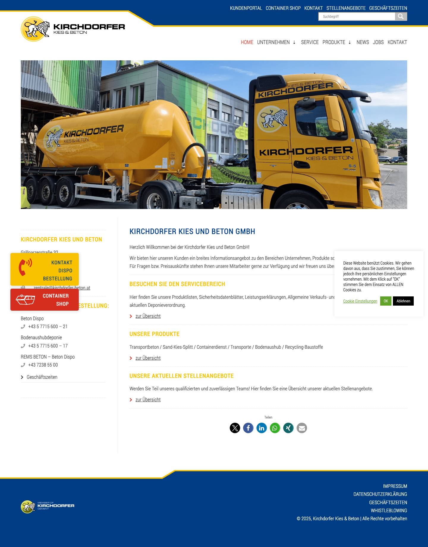Kirchdorfer Kies & Beton - Full Screenshot