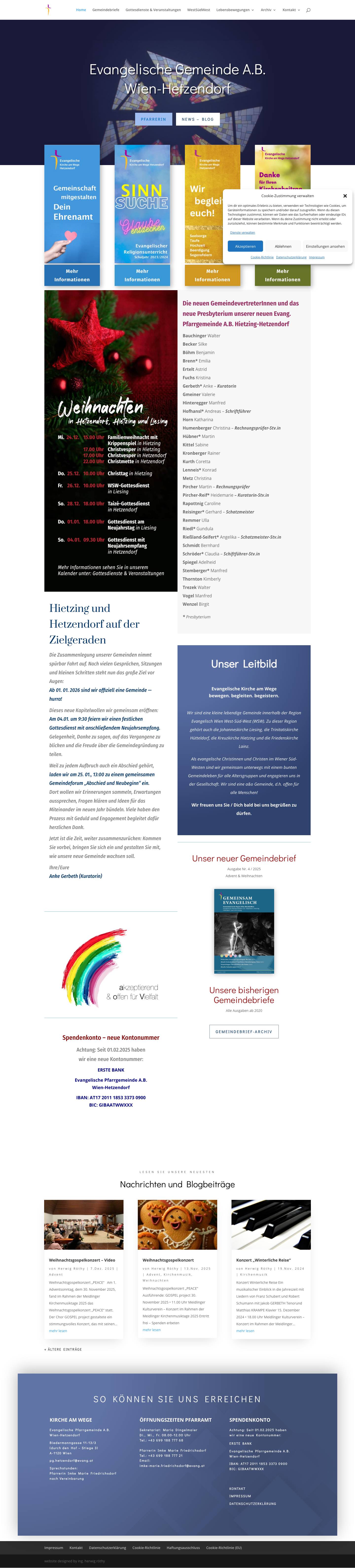 Evangelische Kirche Wien-Hetzendorf / Meidling - Full Screenshot