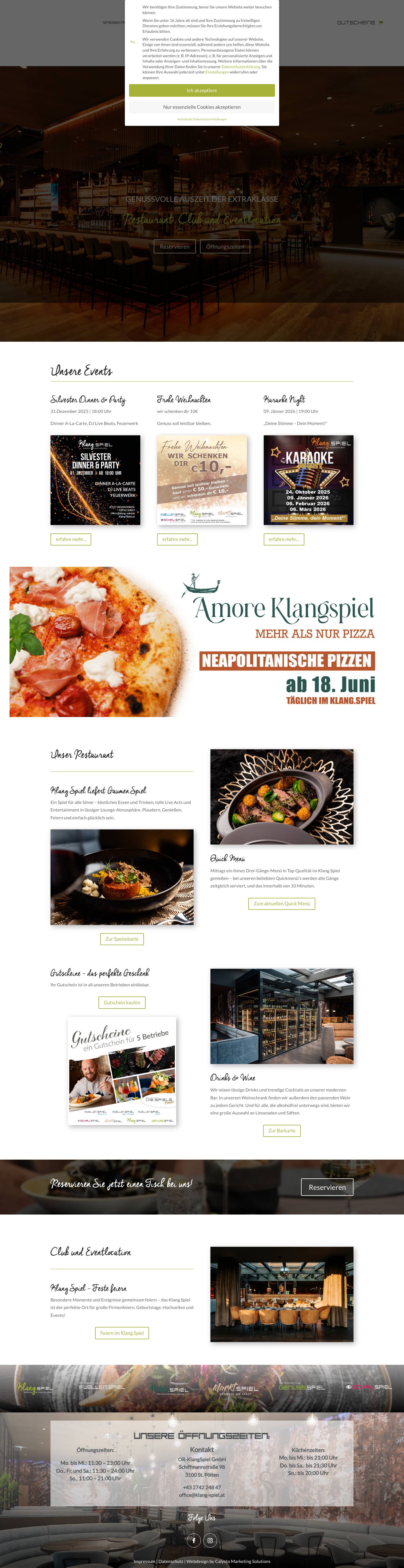 Klang.Spiel | Restaurant Klang Spiel - Full Screenshot