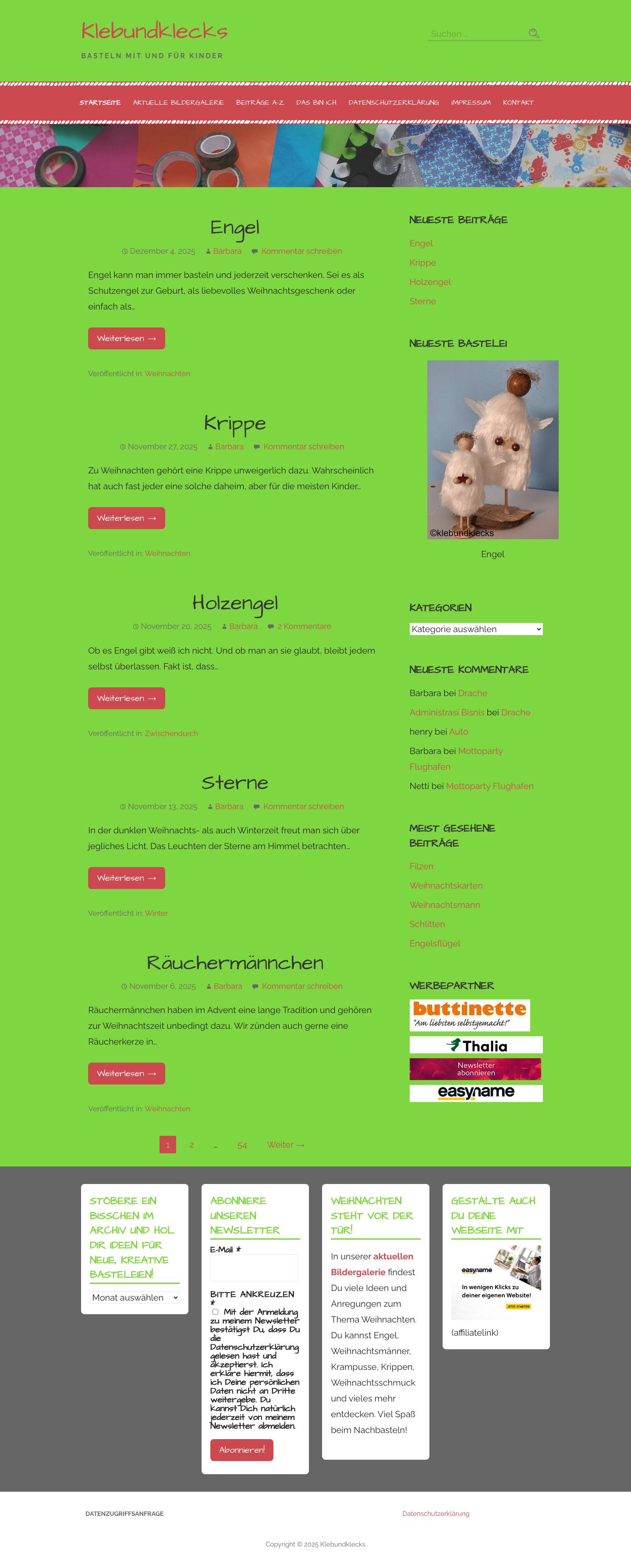 Klebundklecks - Basteln mit und für Kinder - Full Screenshot