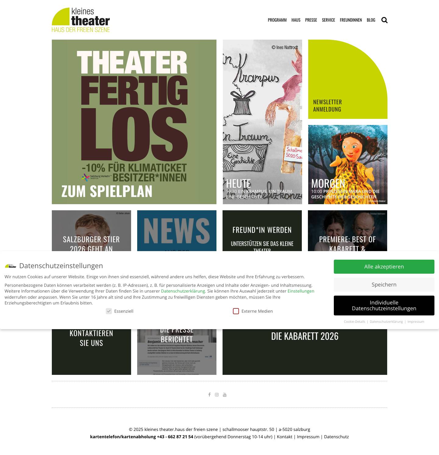 Startseite - kleines theater.haus der freien szene - Full Screenshot