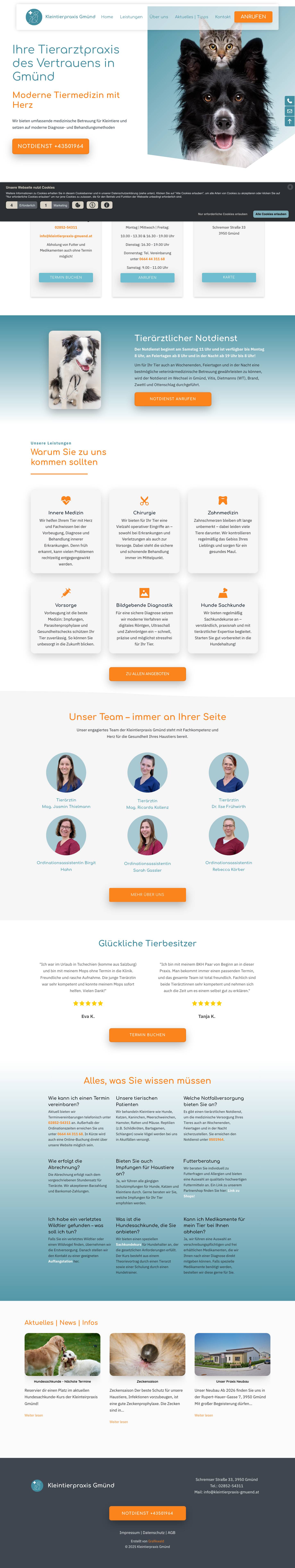 Tierarztpraxis - Kleintierpraxis Gmünd - Full Screenshot