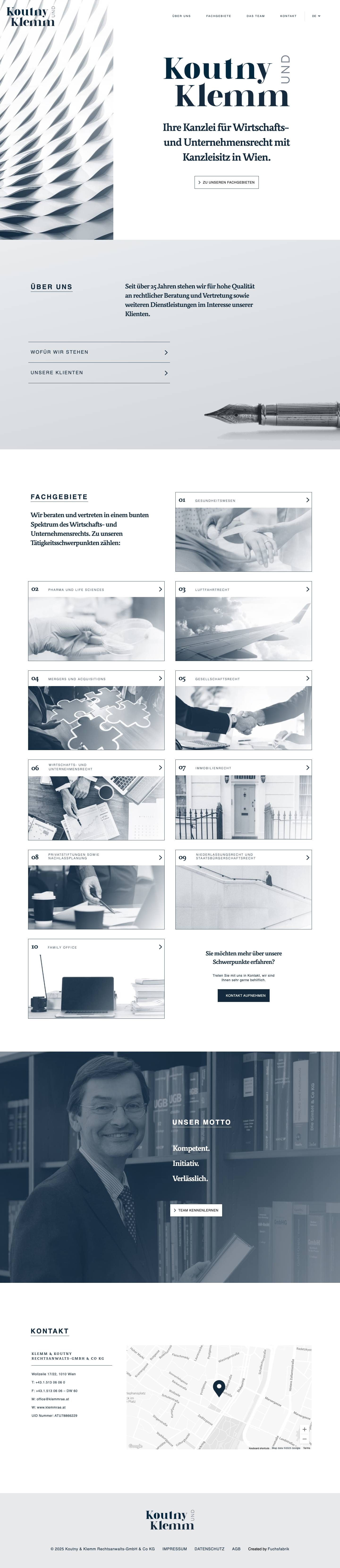Klemm & Koutny | Wirtschafts- und Unternehmensrecht - Full Screenshot