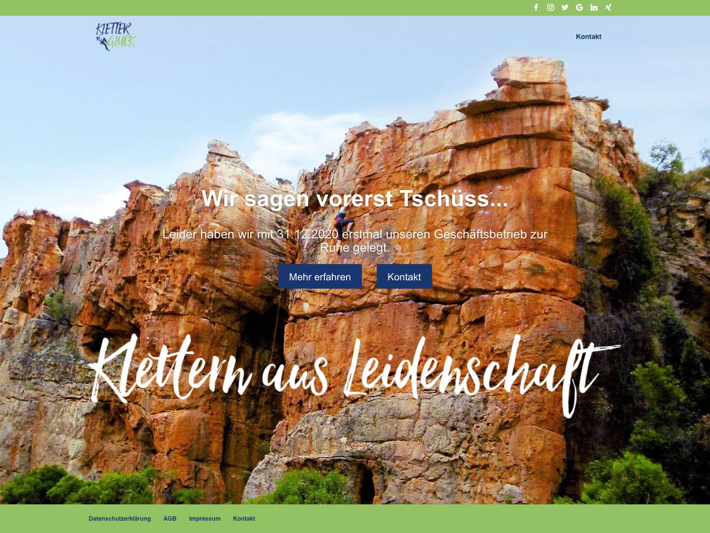 Kletterglück | Kletterkurse, Kletterreisen, Firmenevents in München & Salzburg - Full Screenshot