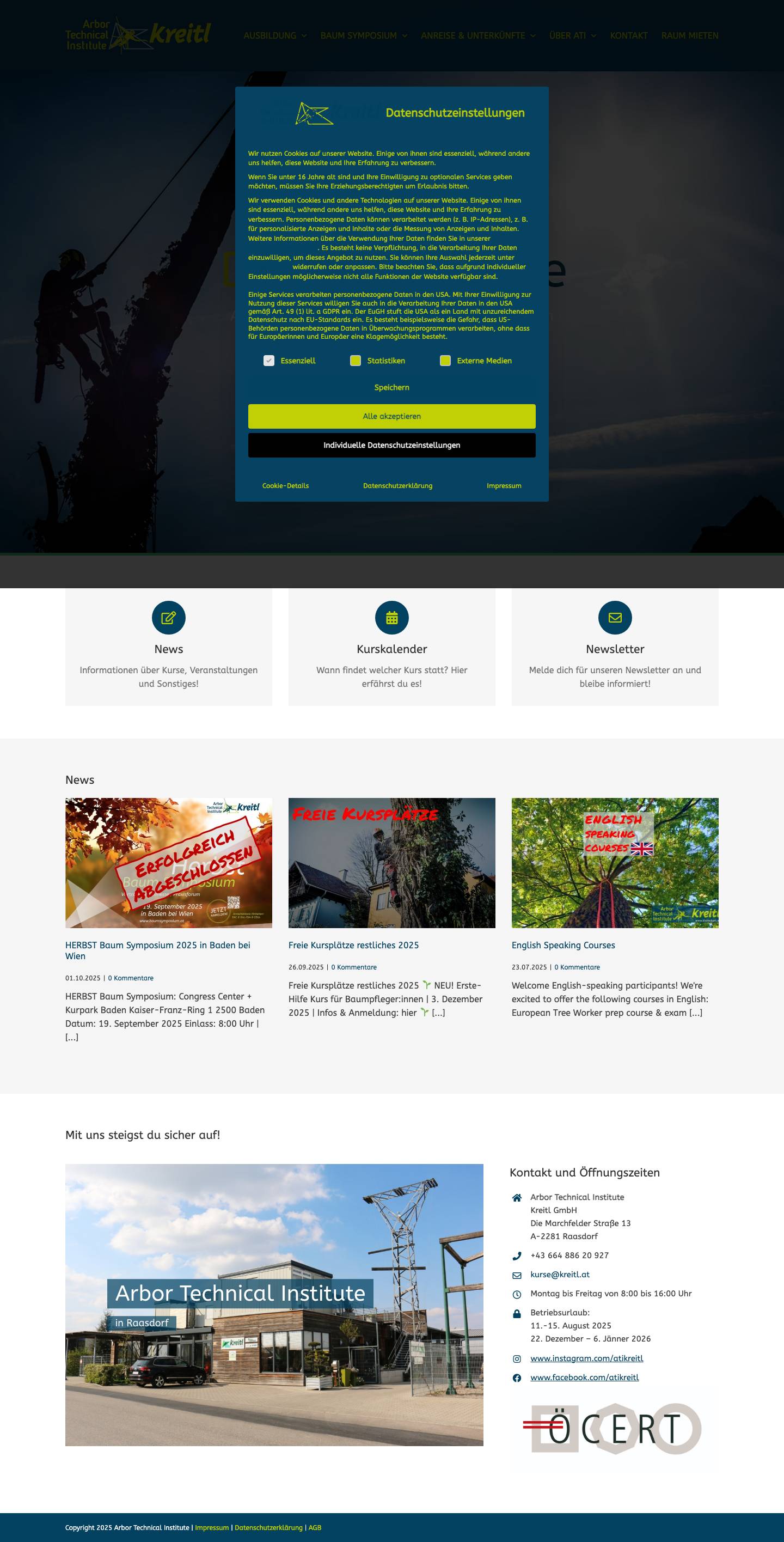 Ausbildungsinstitut für Baumpflege Arbor Technical Institute Kreitl GmbH - Full Screenshot