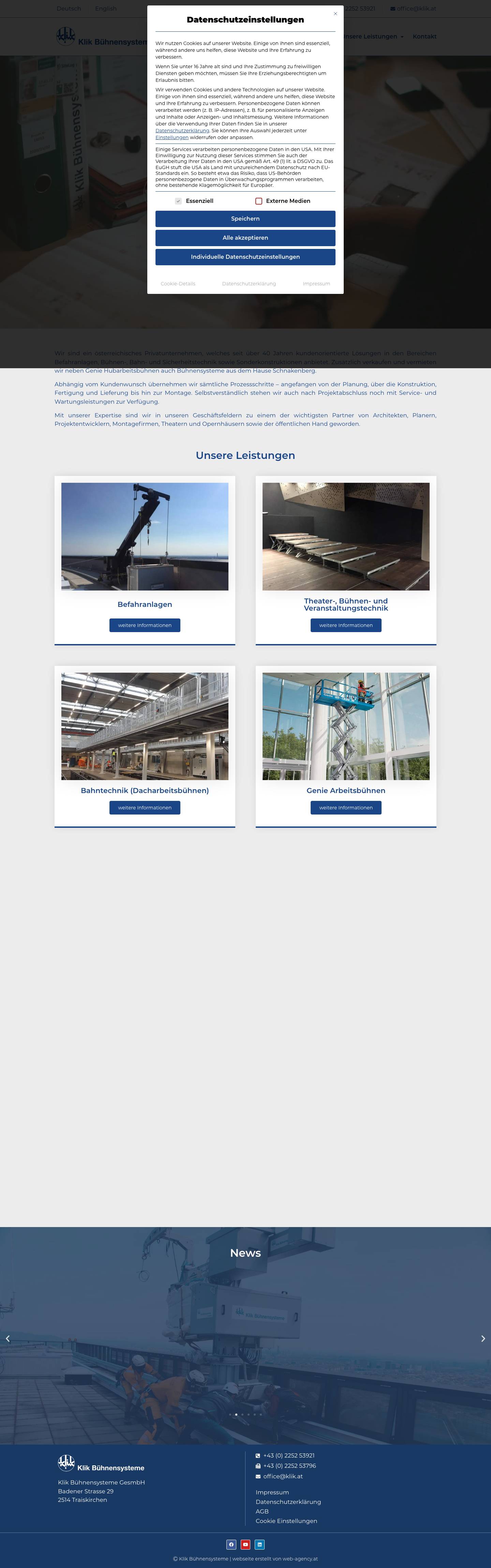 Klik Bühnensysteme - Full Screenshot