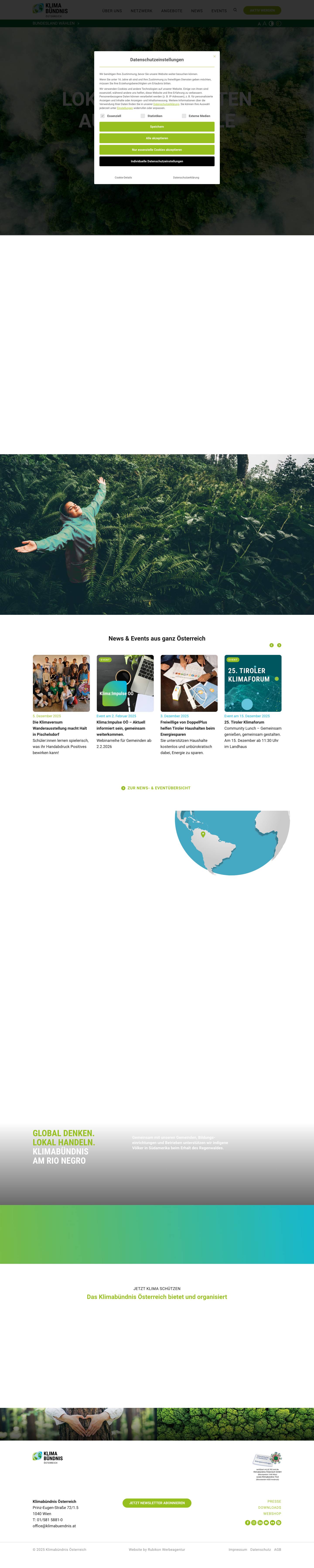 LOKALE ANTWORTEN auf die globale Klimakrise - Klimabündnis Österreich - Full Screenshot