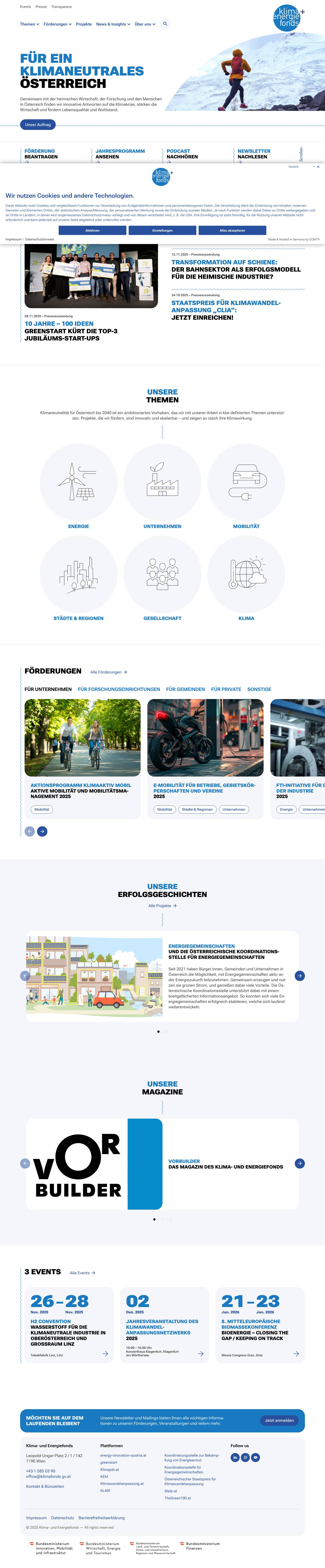 Klima- und Energiefonds Österreich – Für ein klimaneutrales Österreich - Full Screenshot