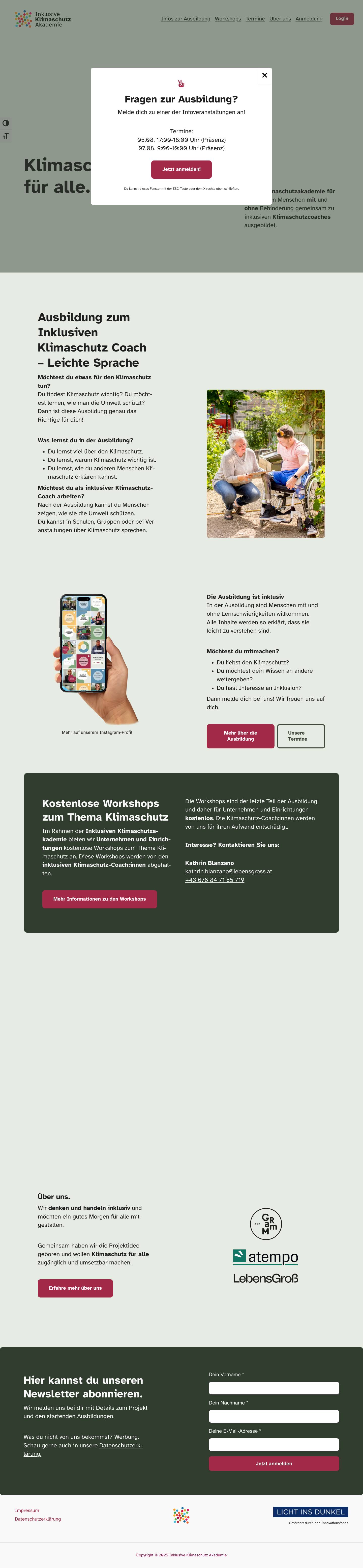 Die Inklusive Klimaschutz Akademie - Klimaschutz für alle. - Full Screenshot