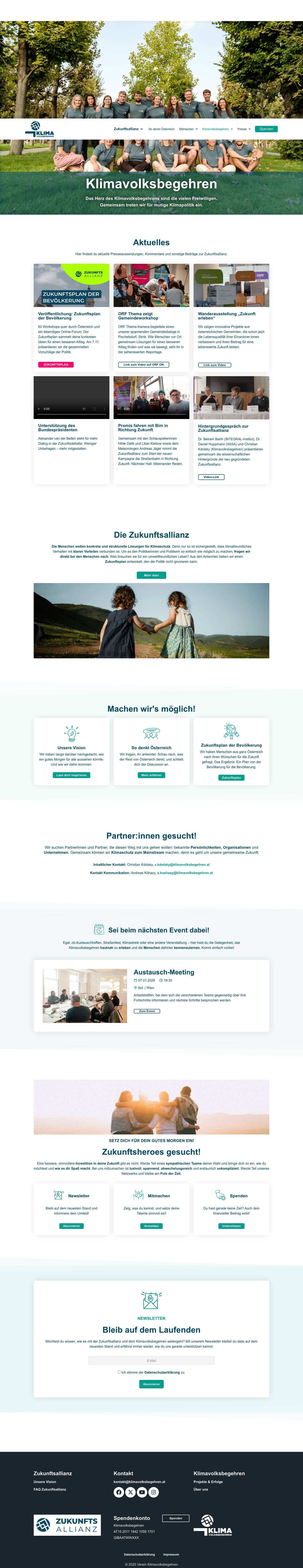Home - Klimavolksbegehren - Full Screenshot