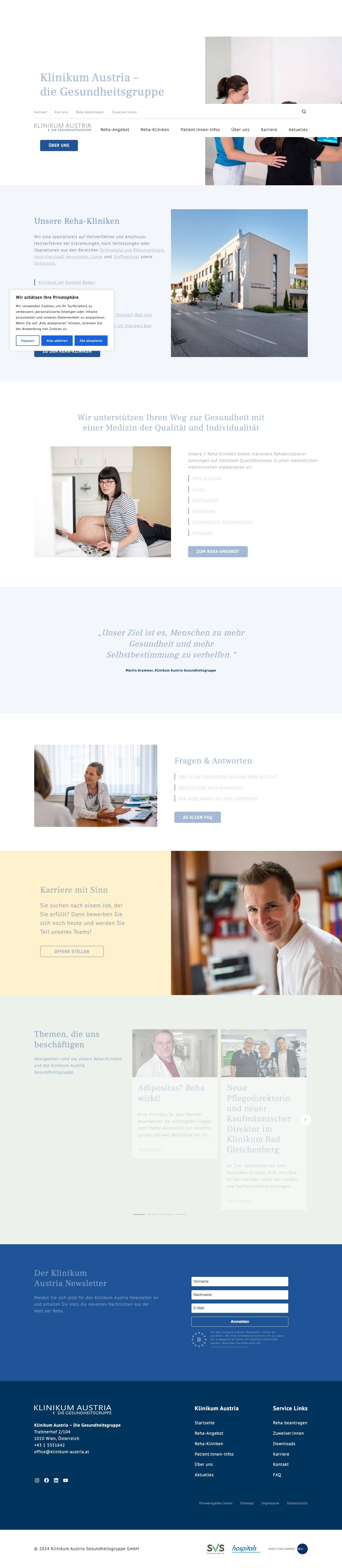Klinikum Austria Gesundheitsgruppe - Full Screenshot