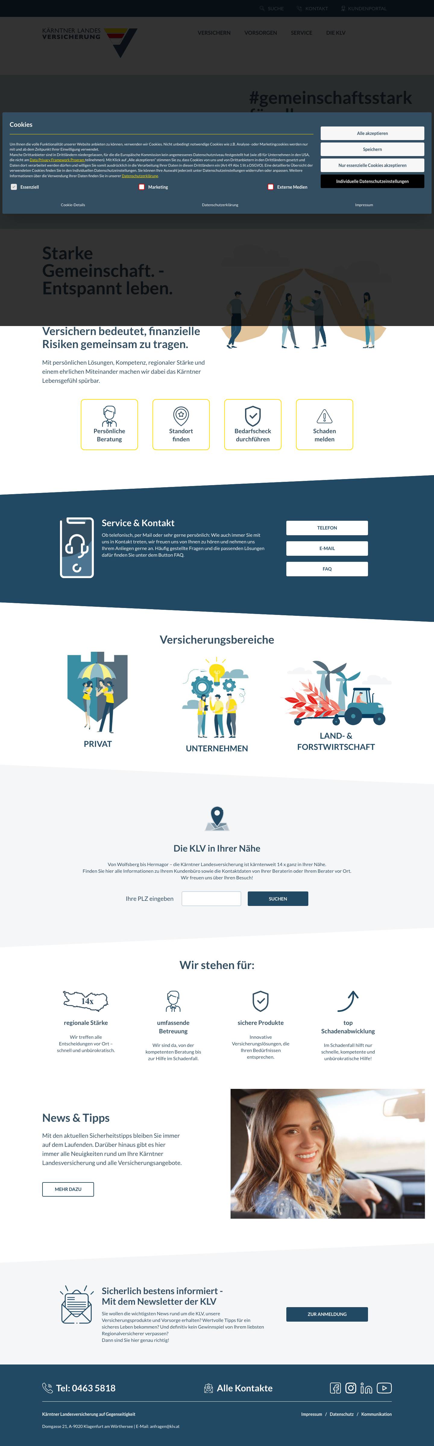 Kärntner Landesversicherung | KLV - Full Screenshot
