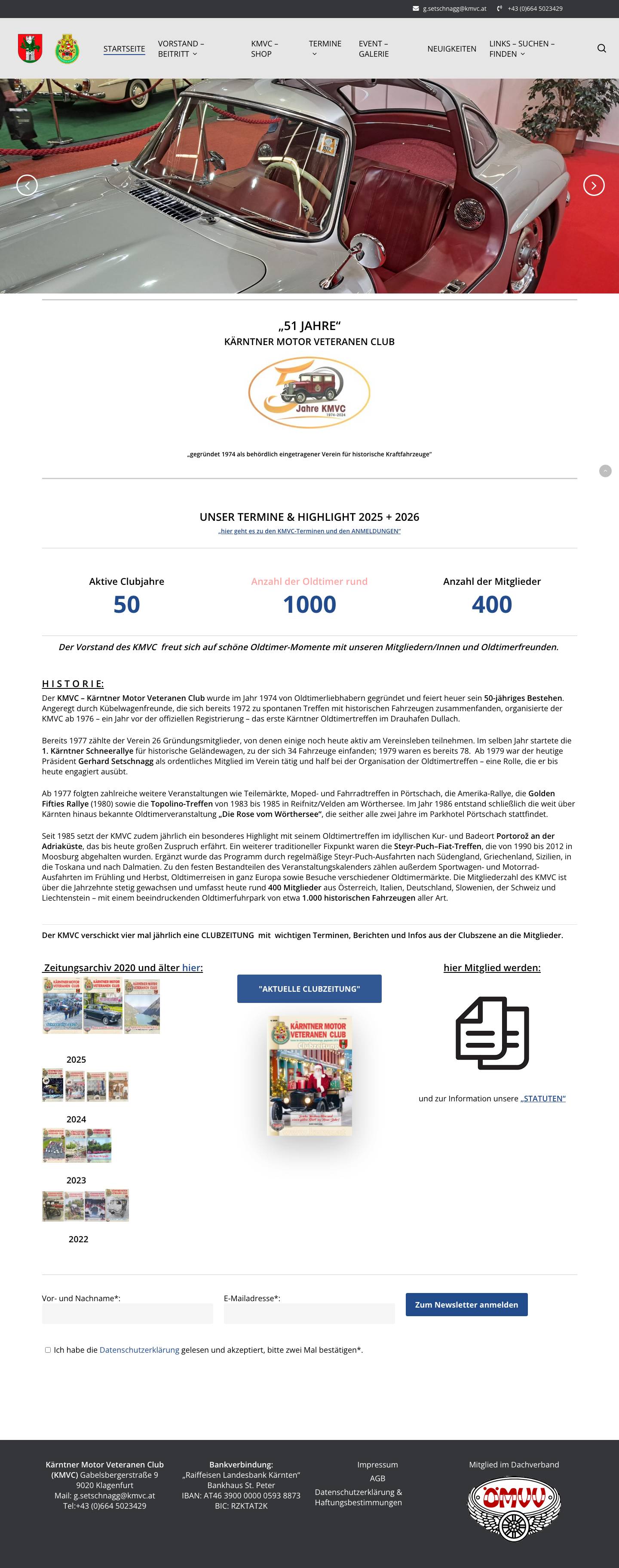 KÄRNTNER MOTOR VETERANEN CLUB - Full Screenshot
