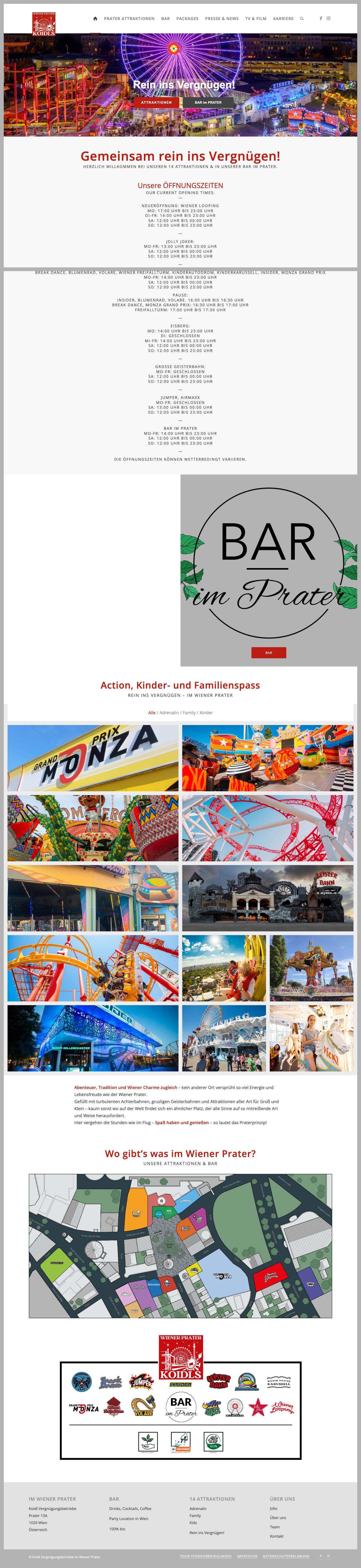 Koidls Prater - Wiener Prater, Attraktionen & BAR - Full Screenshot