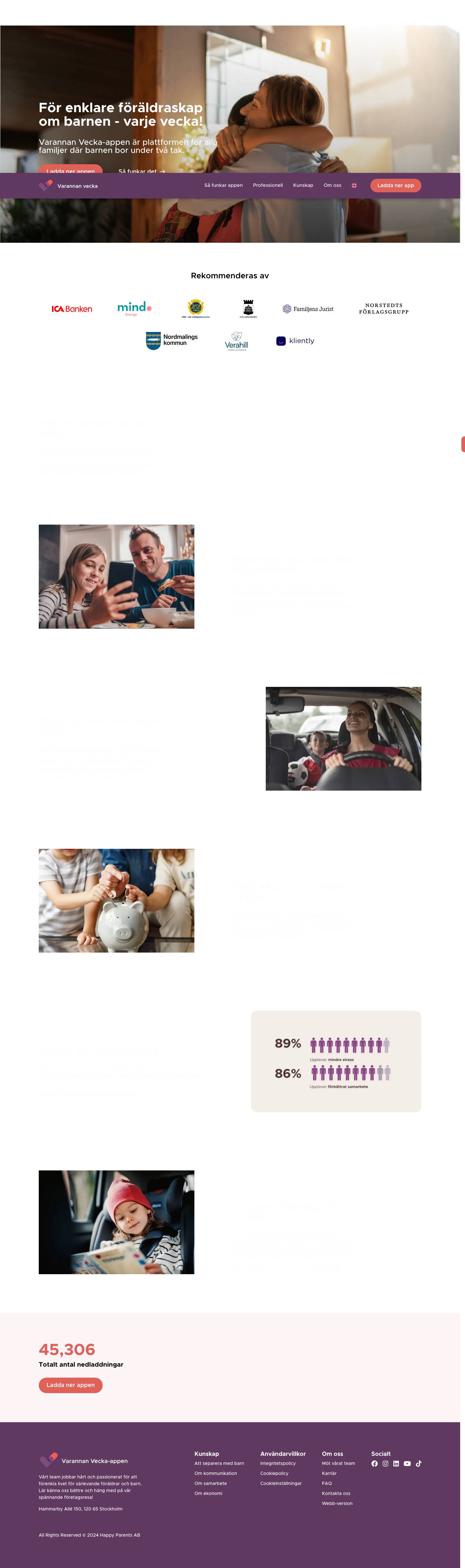 Appen för smartare föräldrasamarbete - Varannan Vecka - Full Screenshot