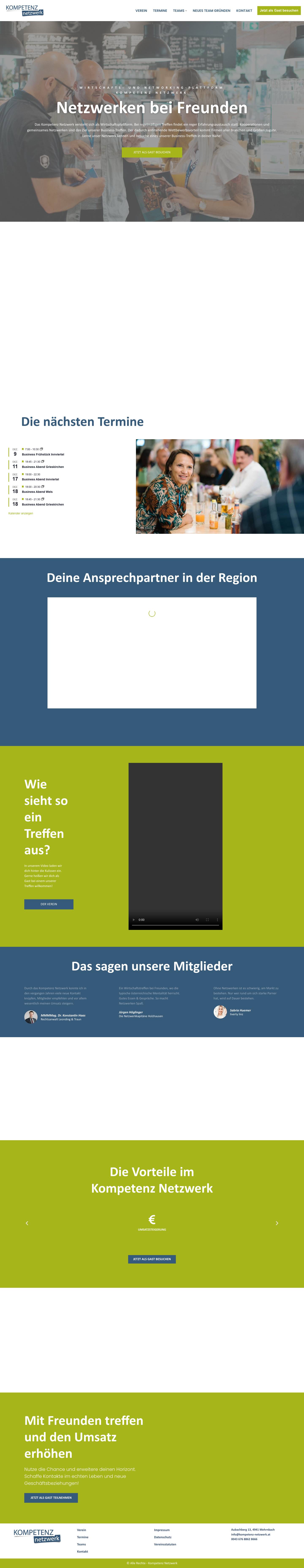 Wirtschaftsplattform Kompetenz-Netzwerk OÖ - Full Screenshot