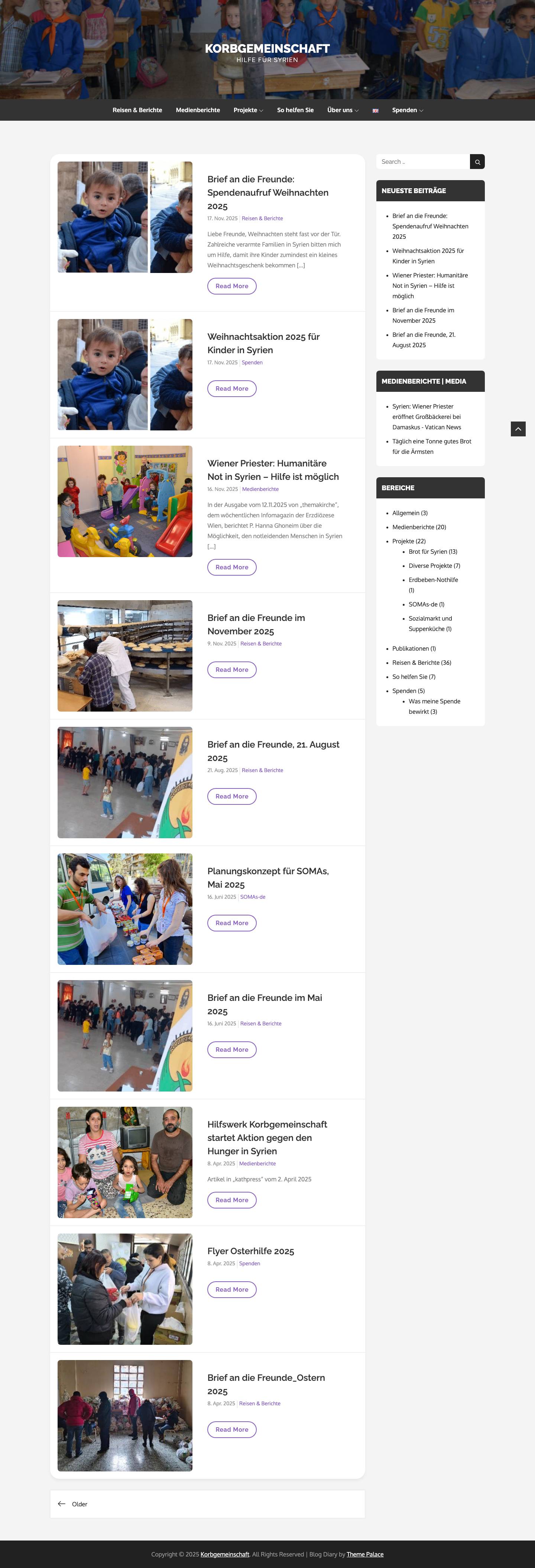 Korbgemeinschaft – Hilfe für Syrien - Full Screenshot