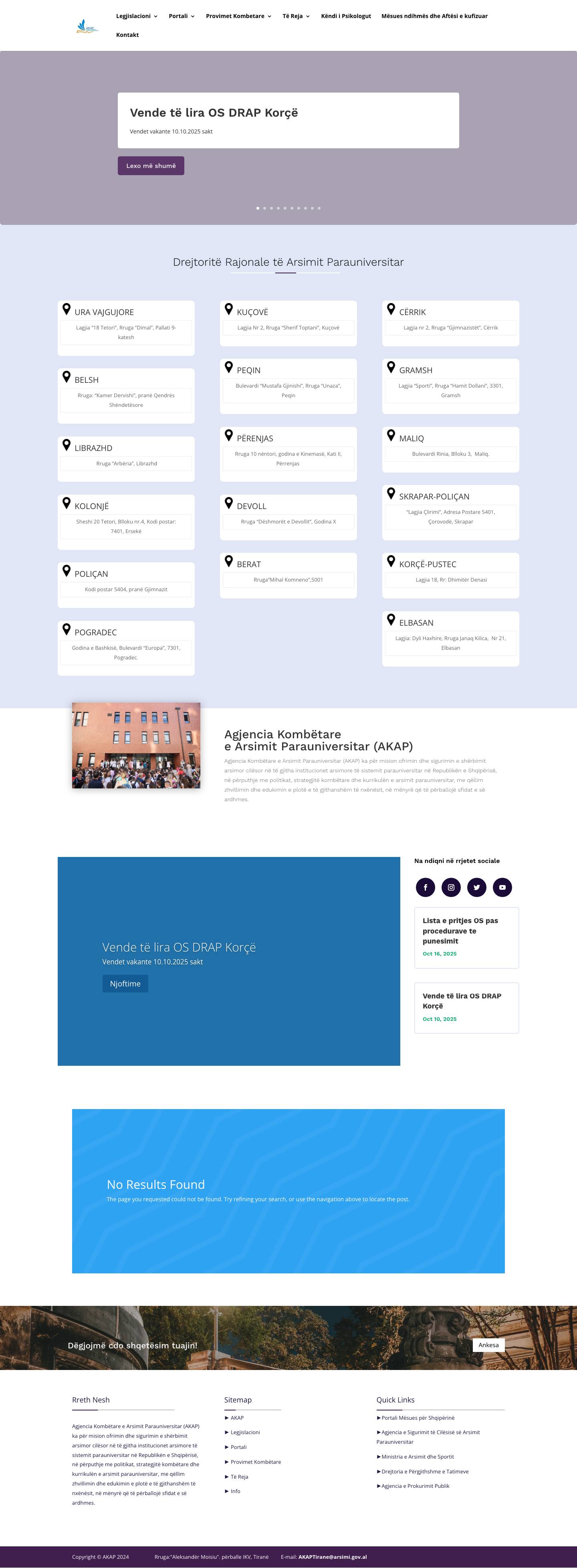 DRAP Korçë | Arsimi Parauniversitar Korçë - Full Screenshot