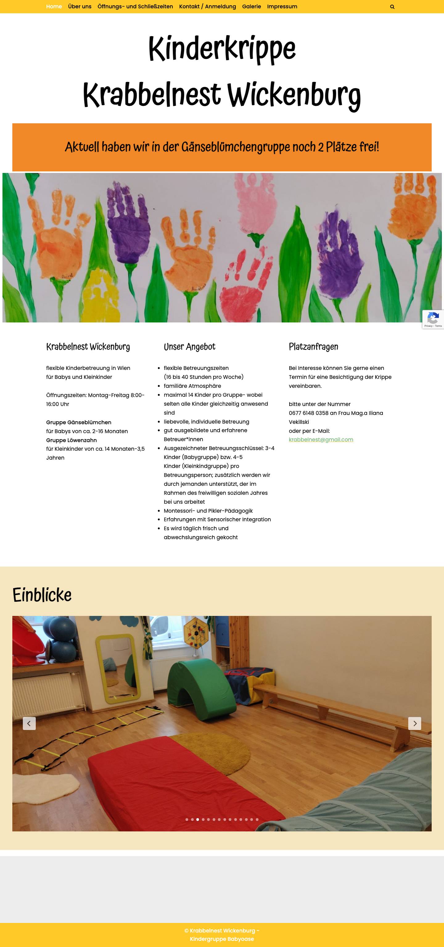 Krabbelnest – Kindergruppe Babyoase - Full Screenshot