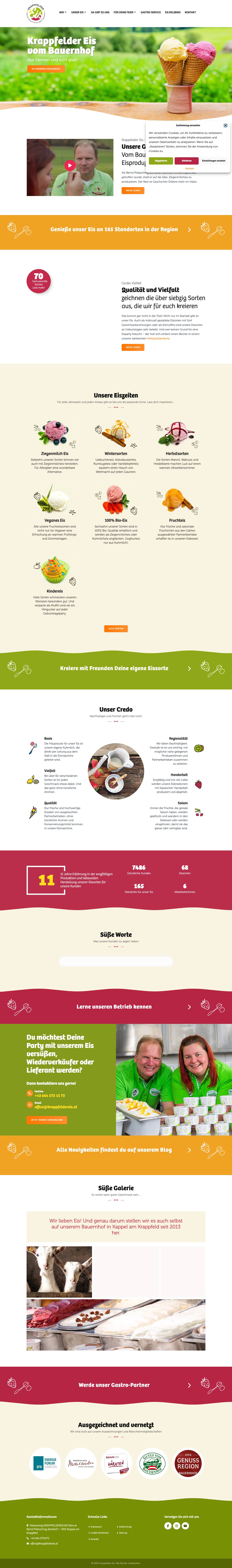 Krappfelder Eis vom Bauernhof | Familie Pobaschnig | Kärnten - Full Screenshot