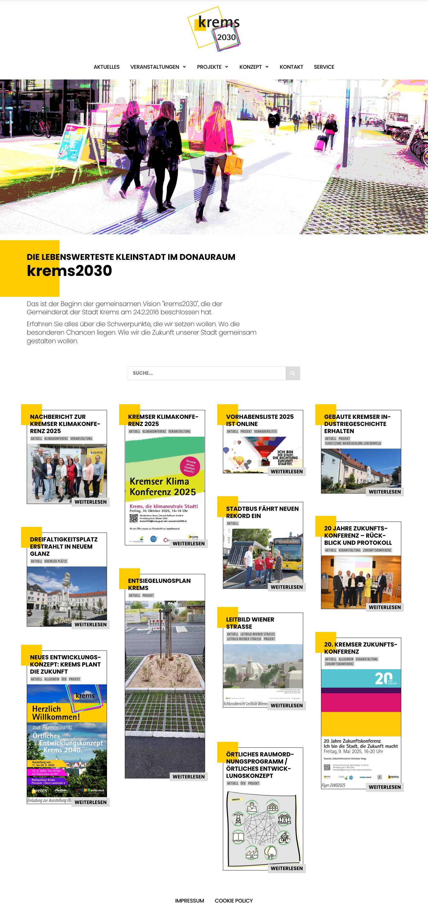 Krems 2030 – Ich bin die Stadt, die Zukunft macht. - Full Screenshot