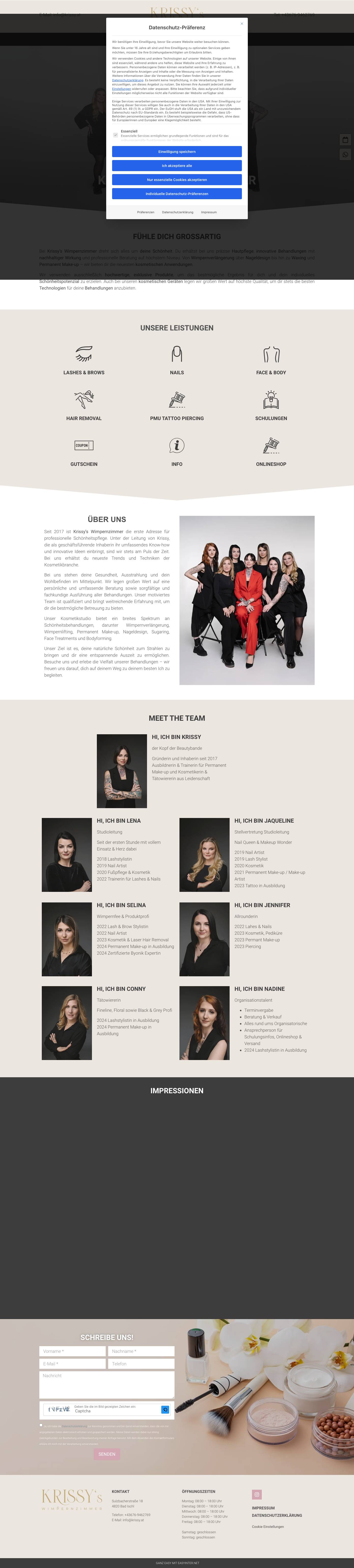 Krissy’s Wimpernzimmer – erlebe perfekte Beautybehandlungen - Full Screenshot