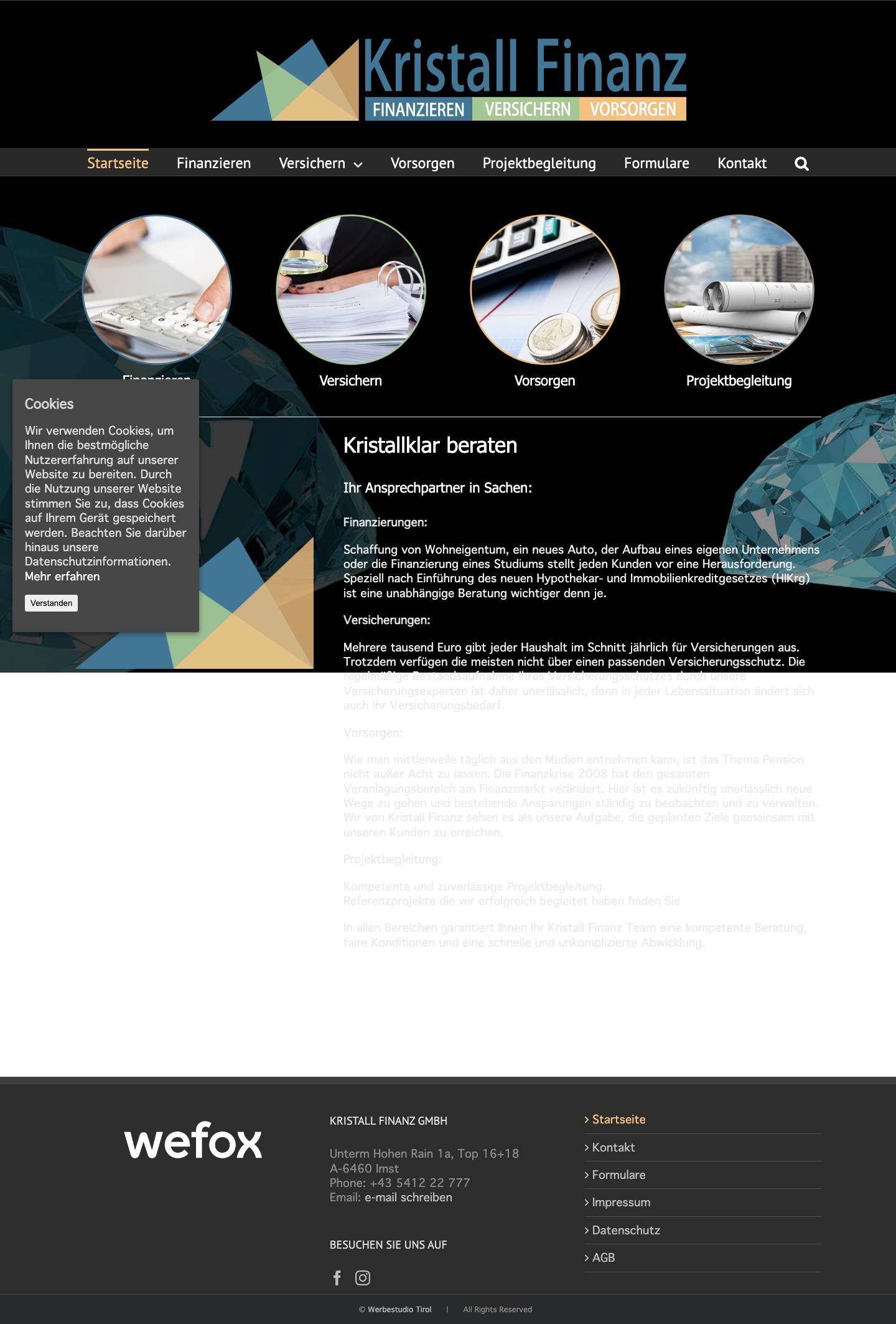 Versicherungsagentur • Kristall Finanz GmbH • Versicherungsmakler - Full Screenshot