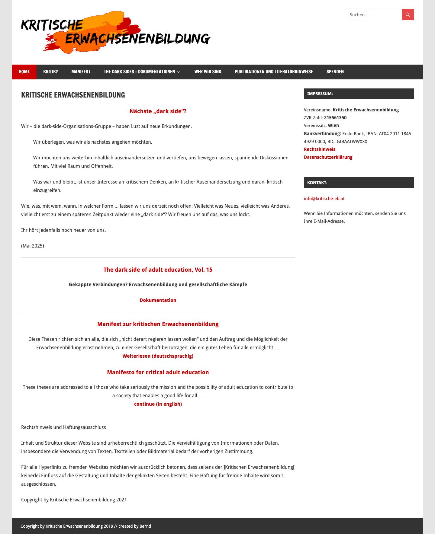 Kritische Erwachsenenbildung - Full Screenshot