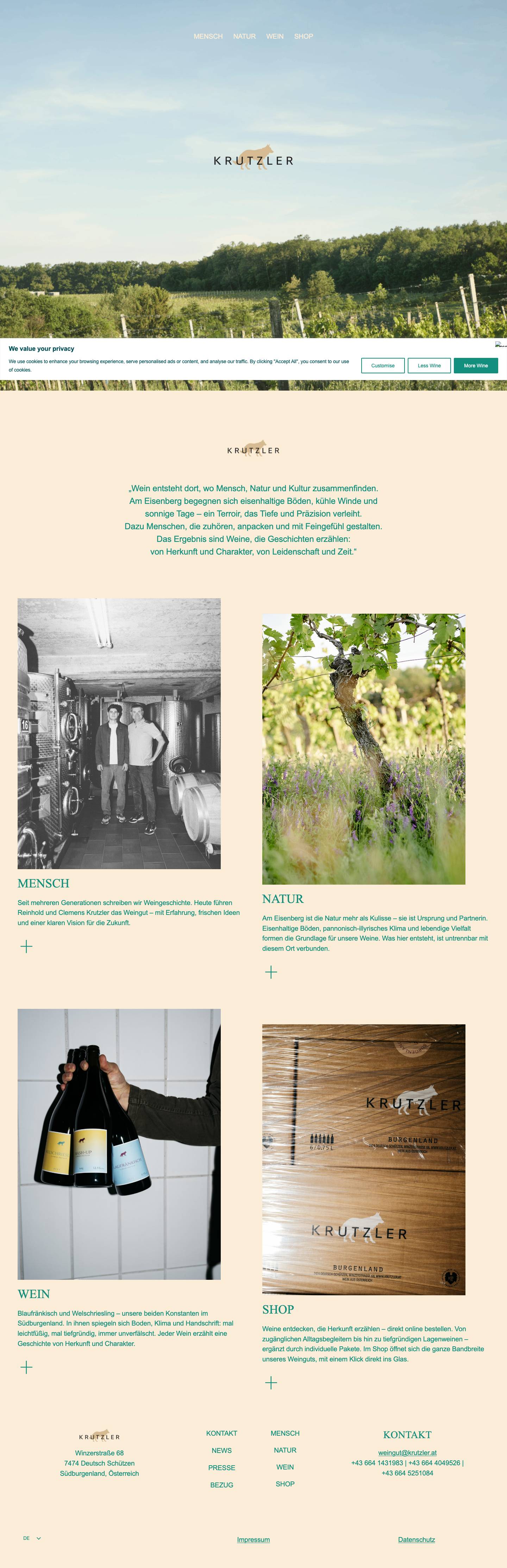 Weingut Krutzler - Full Screenshot
