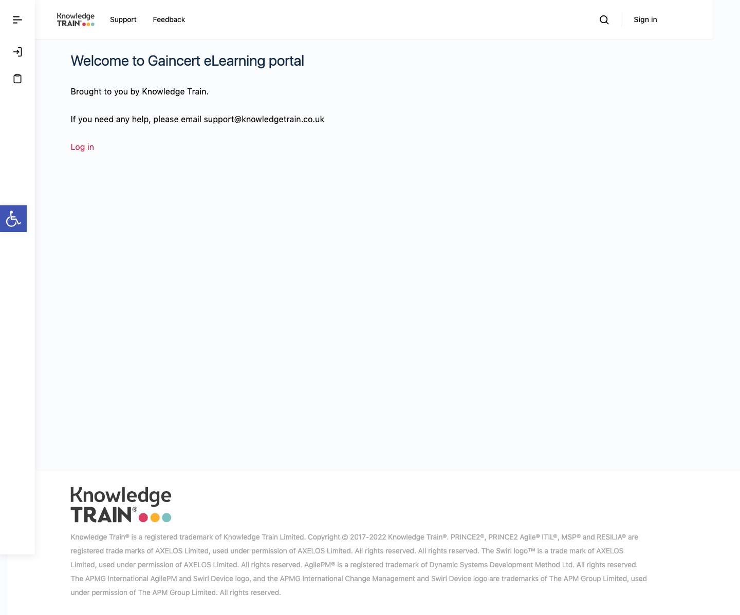 Knowledge Train – elearning portalAccessibility ToolsIncrease TextDecrease TextGrayscaleHigh ContrastNegative ContrastLight BackgroundLinks UnderlineReadable FontReset - Full Screenshot