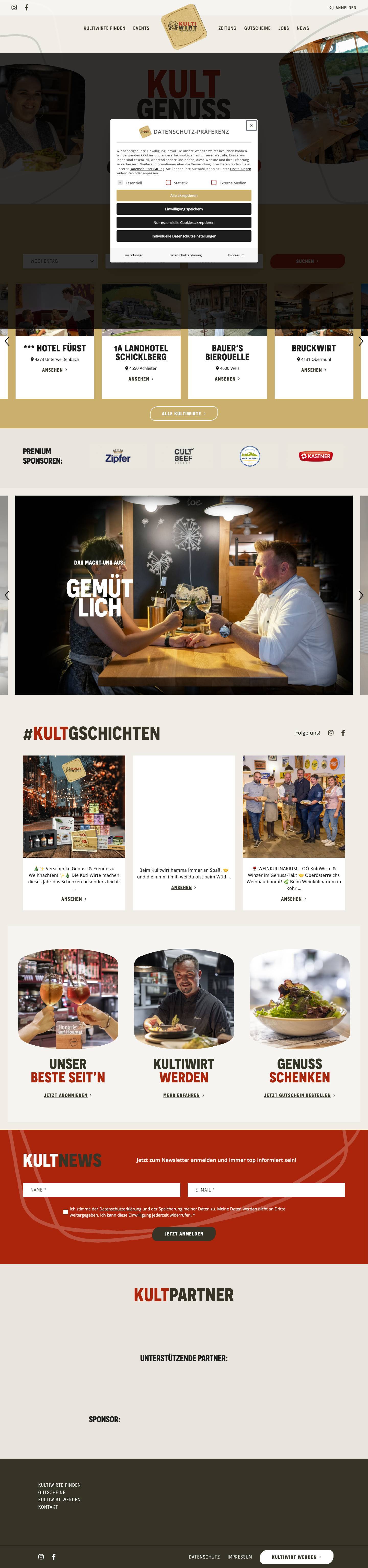 Willkommen bei den OÖ KultiWirten - Full Screenshot