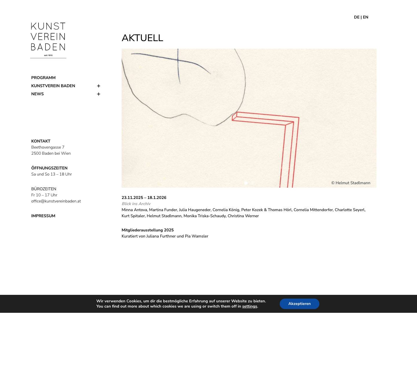 Aktuell - Kunstverein Baden - Full Screenshot