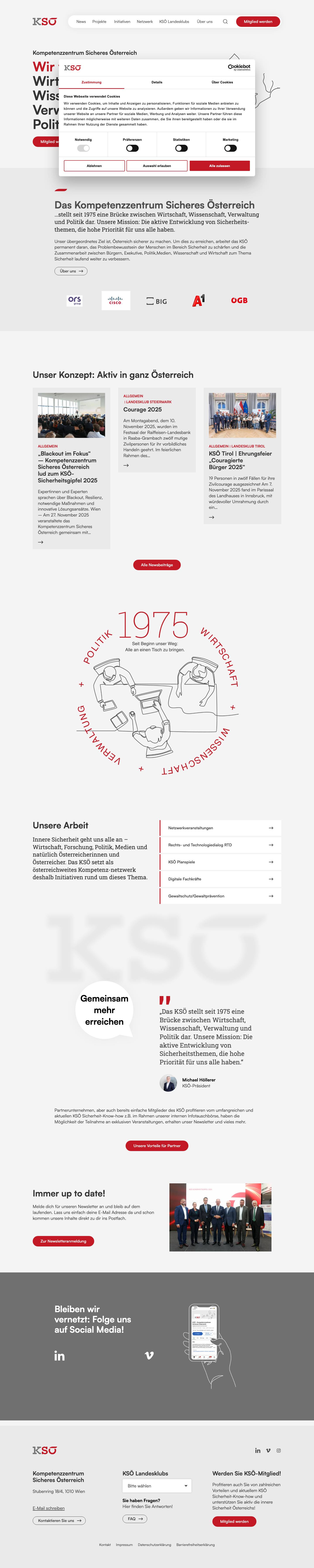 Startseite - Kompetenzzentrum Sicheres Österreich - Full Screenshot