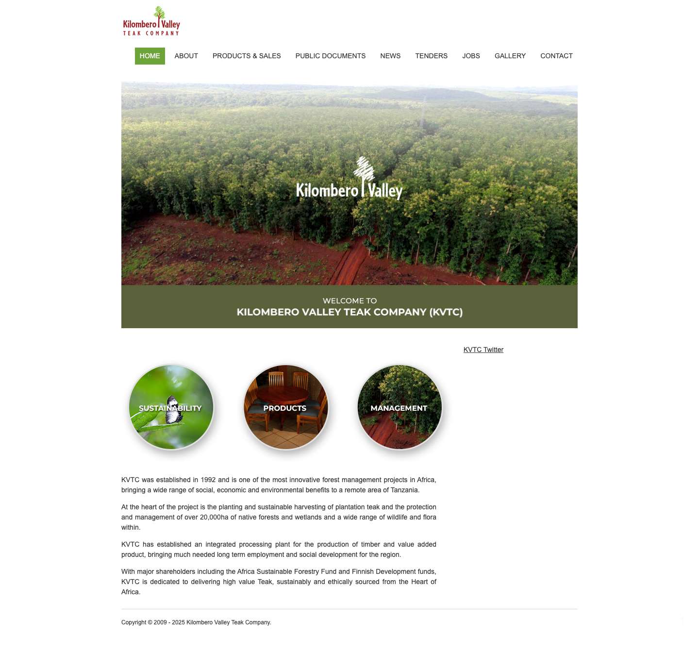 KVTC | Kilombero Vallery Teak Company - Full Screenshot