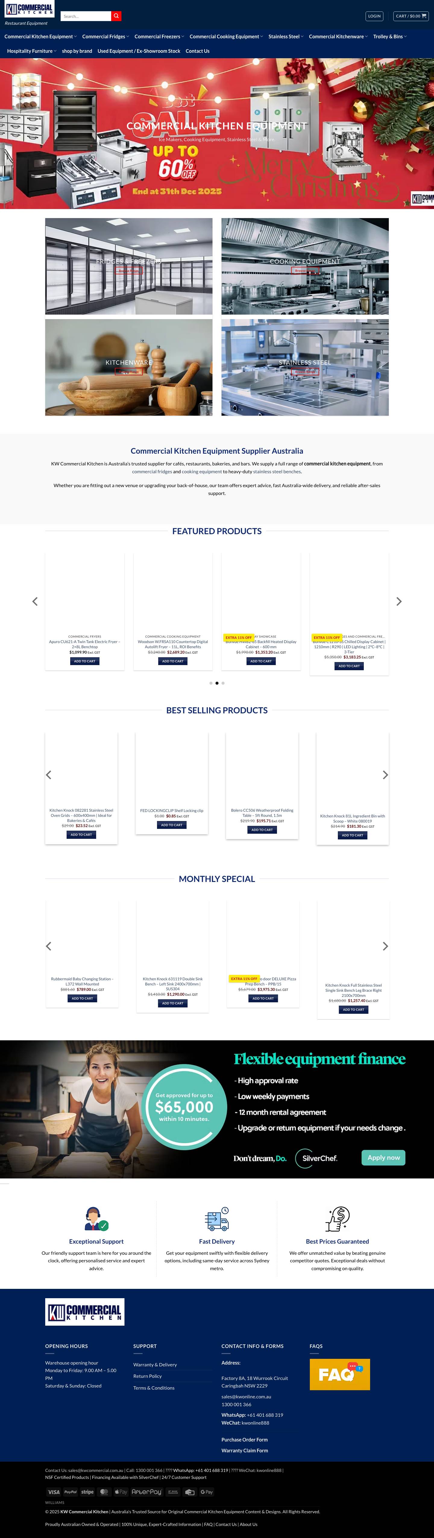 Commercial Kitchen Equipment Australia | KW Commercial - Full Screenshot