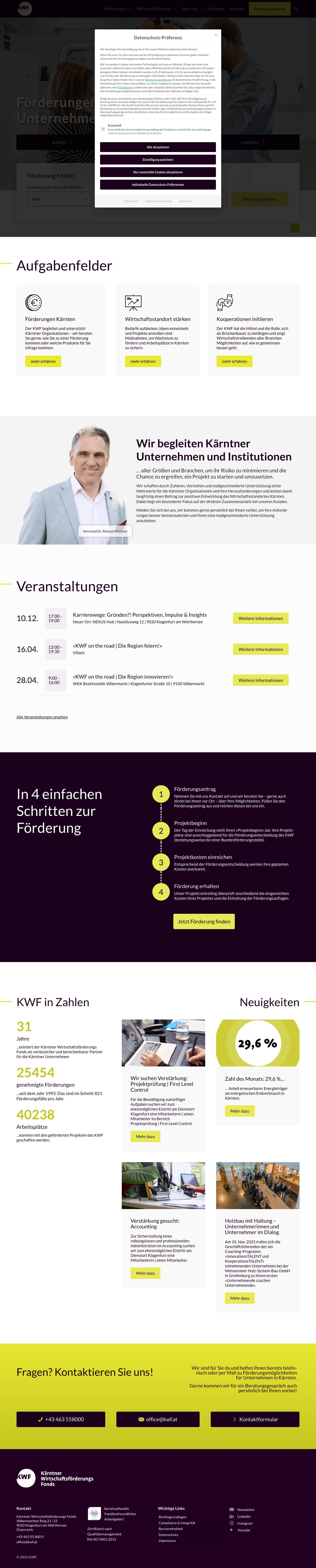 KWF | Kärntner Wirtschaftsförderungs Fonds - Full Screenshot