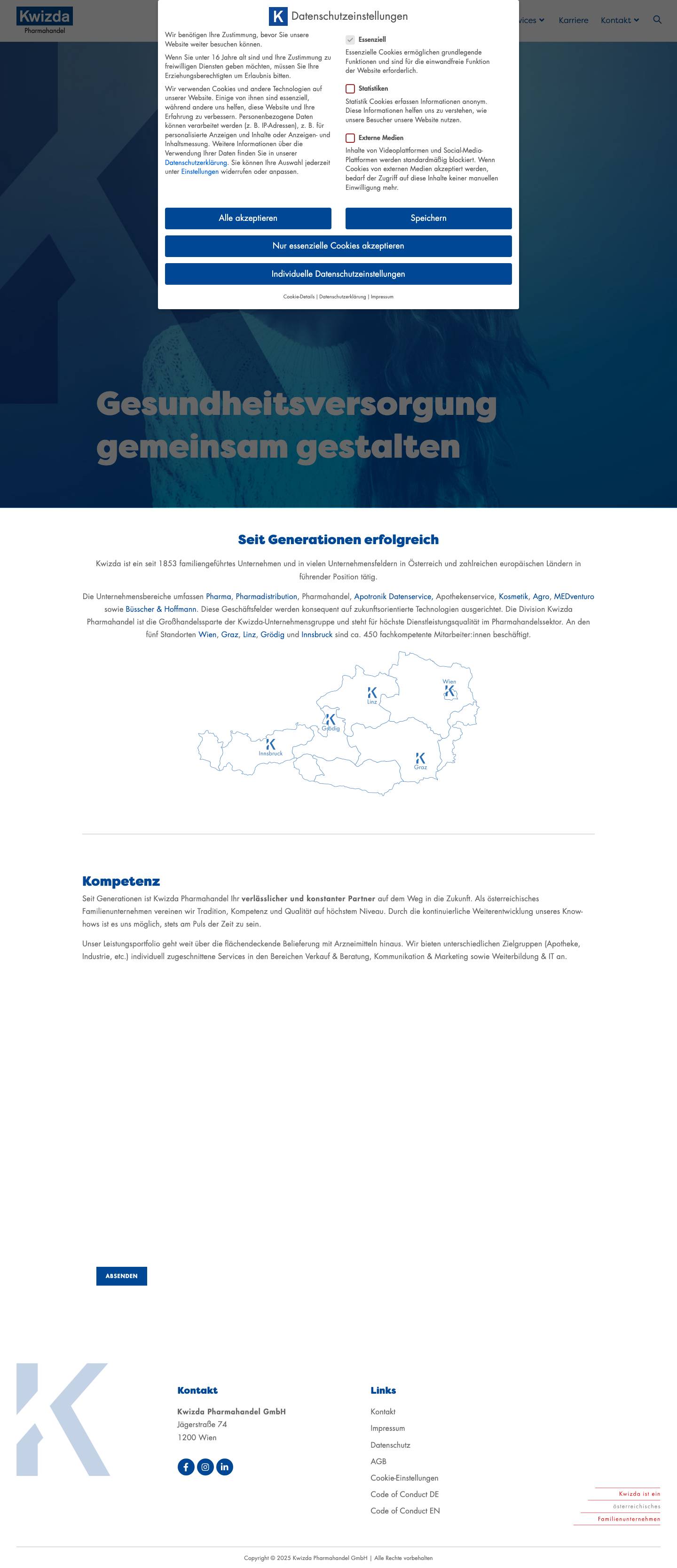 Home - Kwizda Pharmahandel GmbH - Full Screenshot