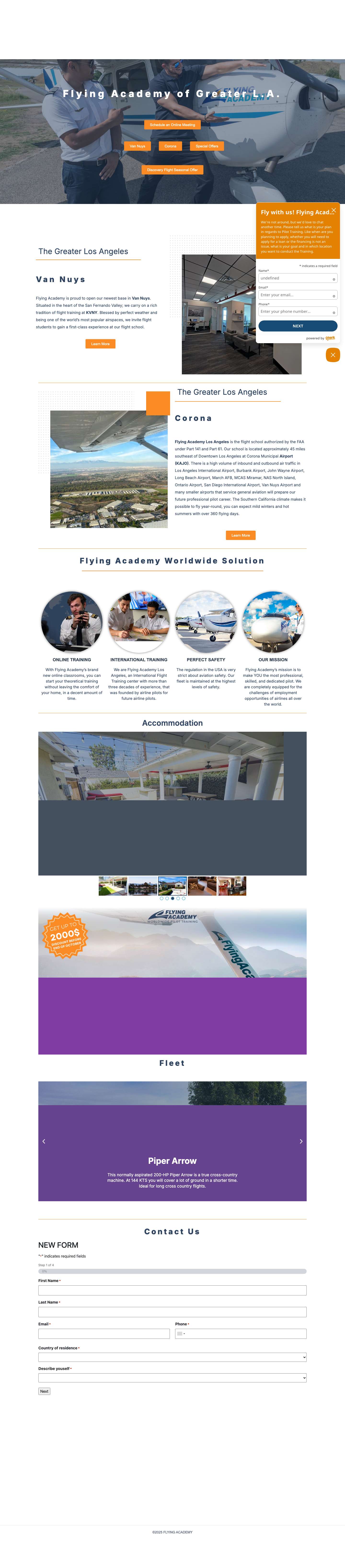 Flying Academy Los Angeles | Professional Pilot Training – Flying Academy - Full Screenshot