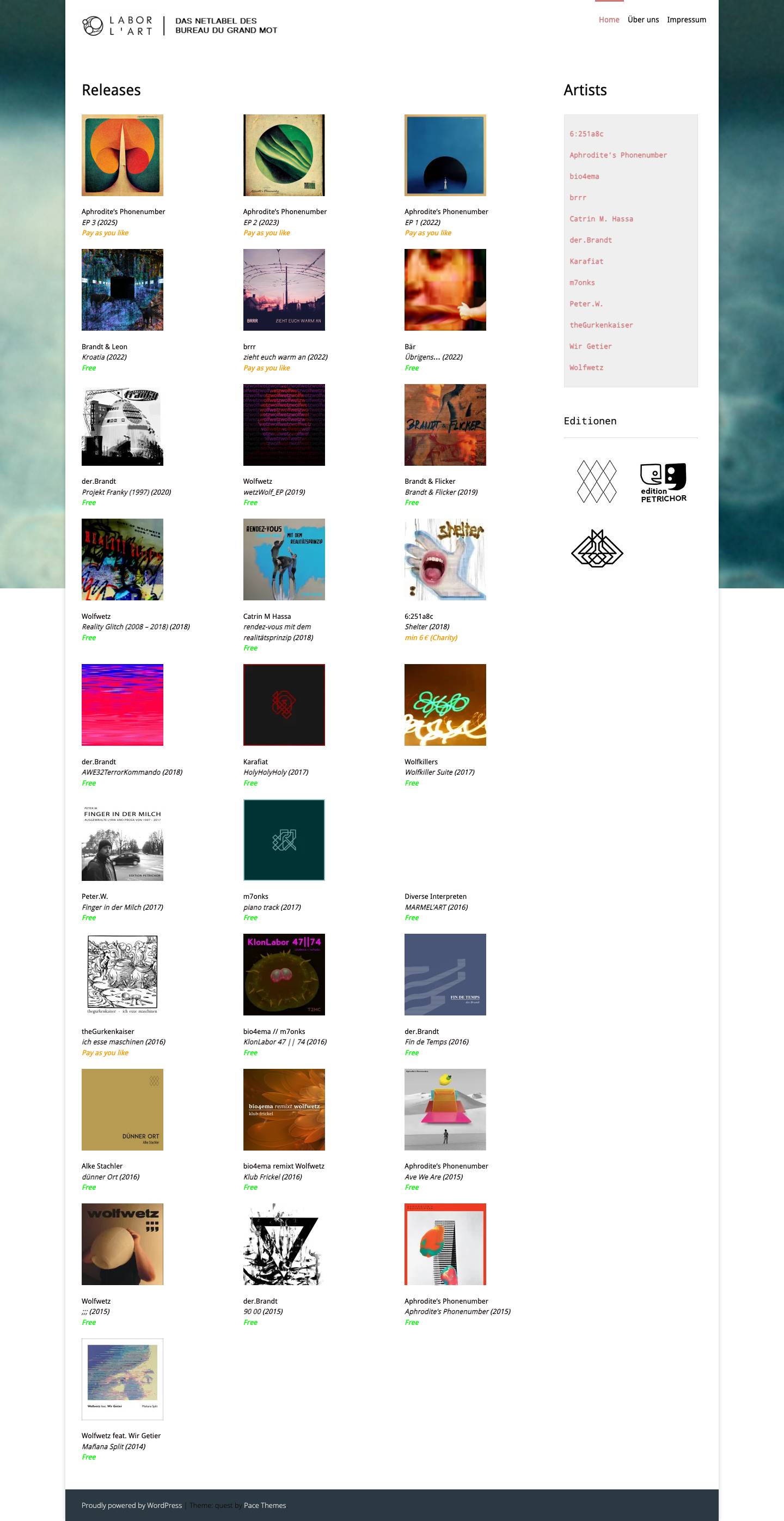 Labor L'art – Das Netlabel des Bureau du Grand Mot - Full Screenshot