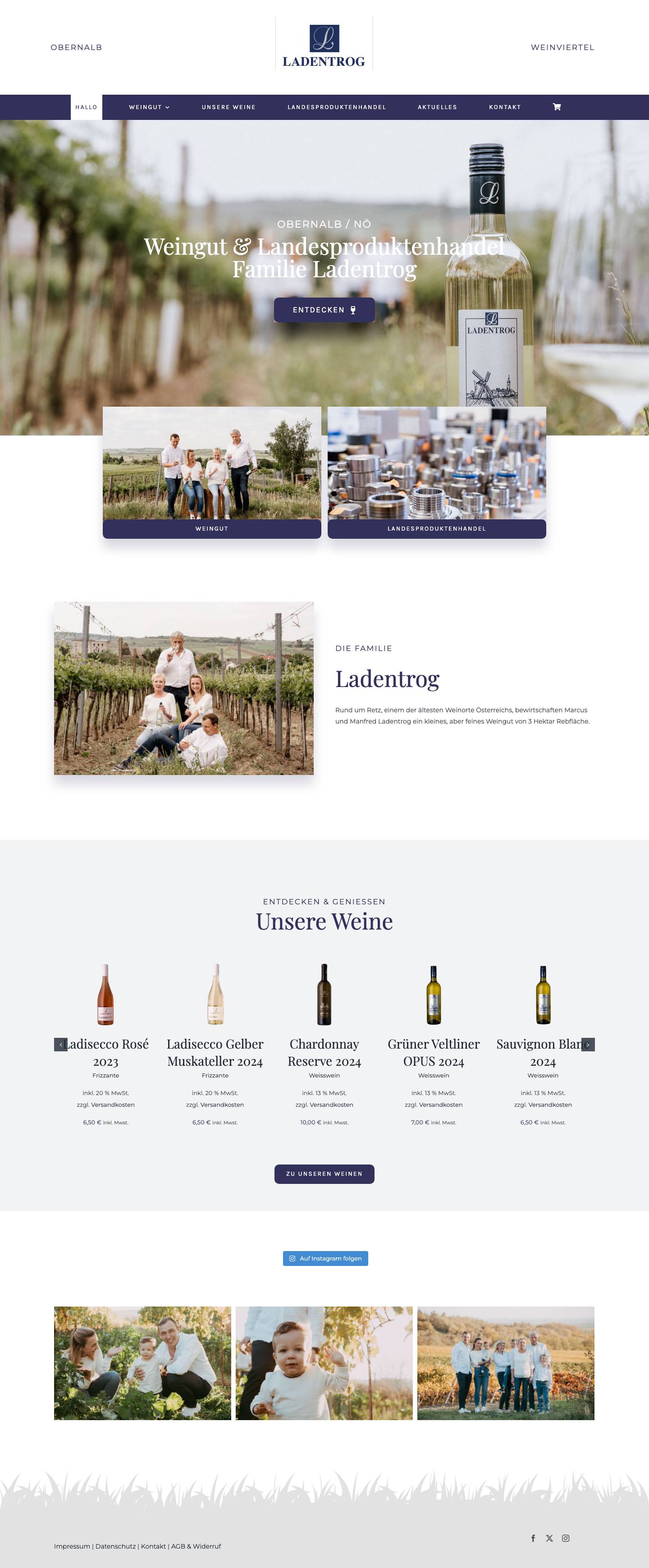 Weingut Ladentrog – Obernalb bei Retz - Full Screenshot