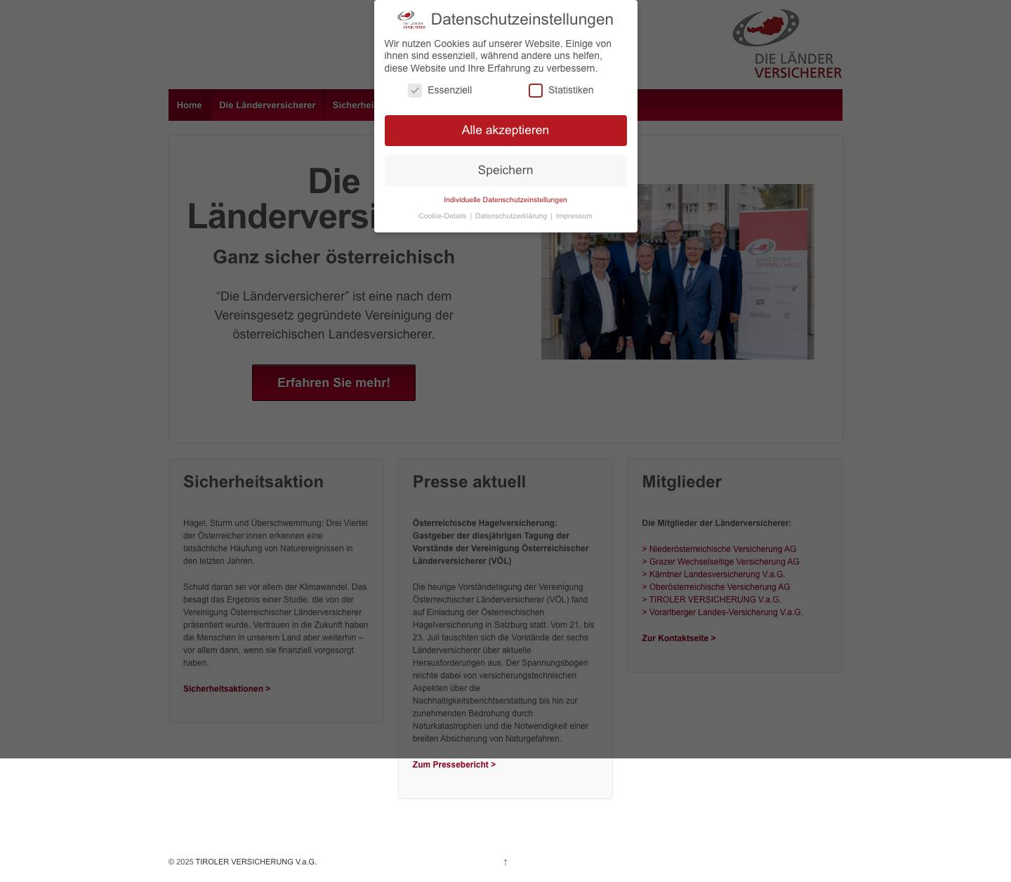 Die österreichischen Länderversicherer – Ganz sicher österreichisch - Full Screenshot