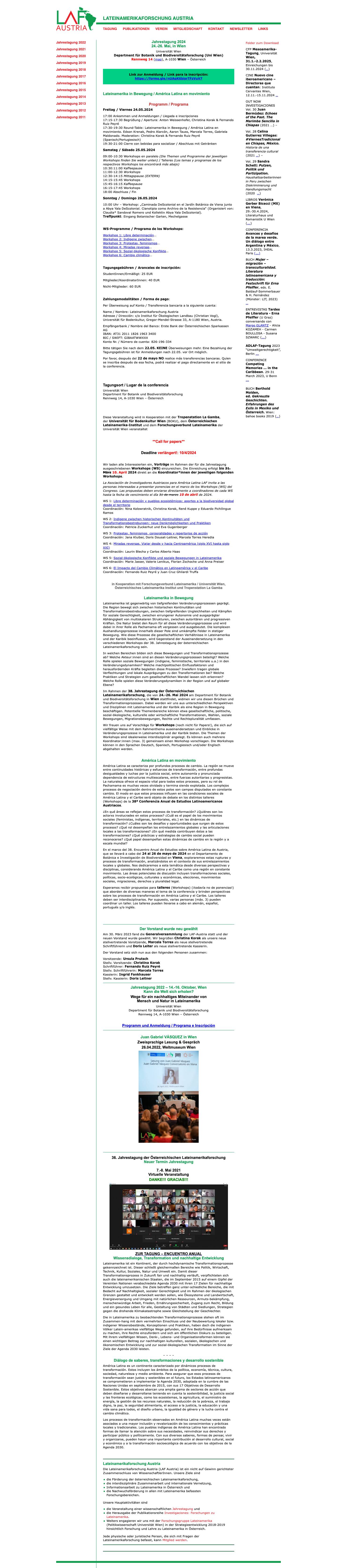 Lateinamerikaforschung Austria | Lateinamerikaforschung in Österreich - Full Screenshot